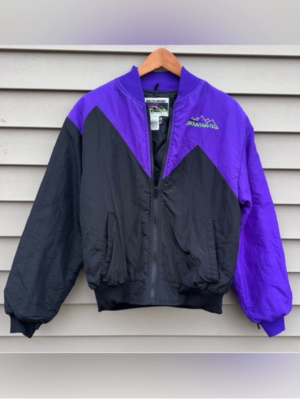 Vintage coat 80s windbreaker colorblock medium Mountain Tec